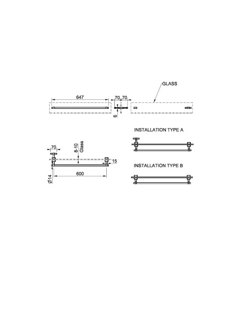 Полотенцедержатель Gessi Jacqueline 77515 60 см металлический для крепления на стекло ФОТО