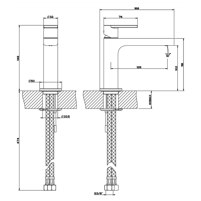 Смеситель в ванную  Gessi Emporio Via manzoni с 1 отверстием 38606 ФОТО