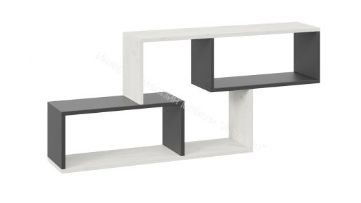 Полка настенная тип 4 Антрацит, Дуб Крафт белый