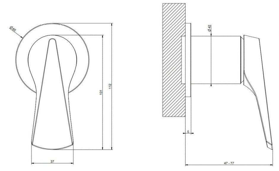 Смеситель для ванны/душа Gessi Ventaglio 72061 ФОТО