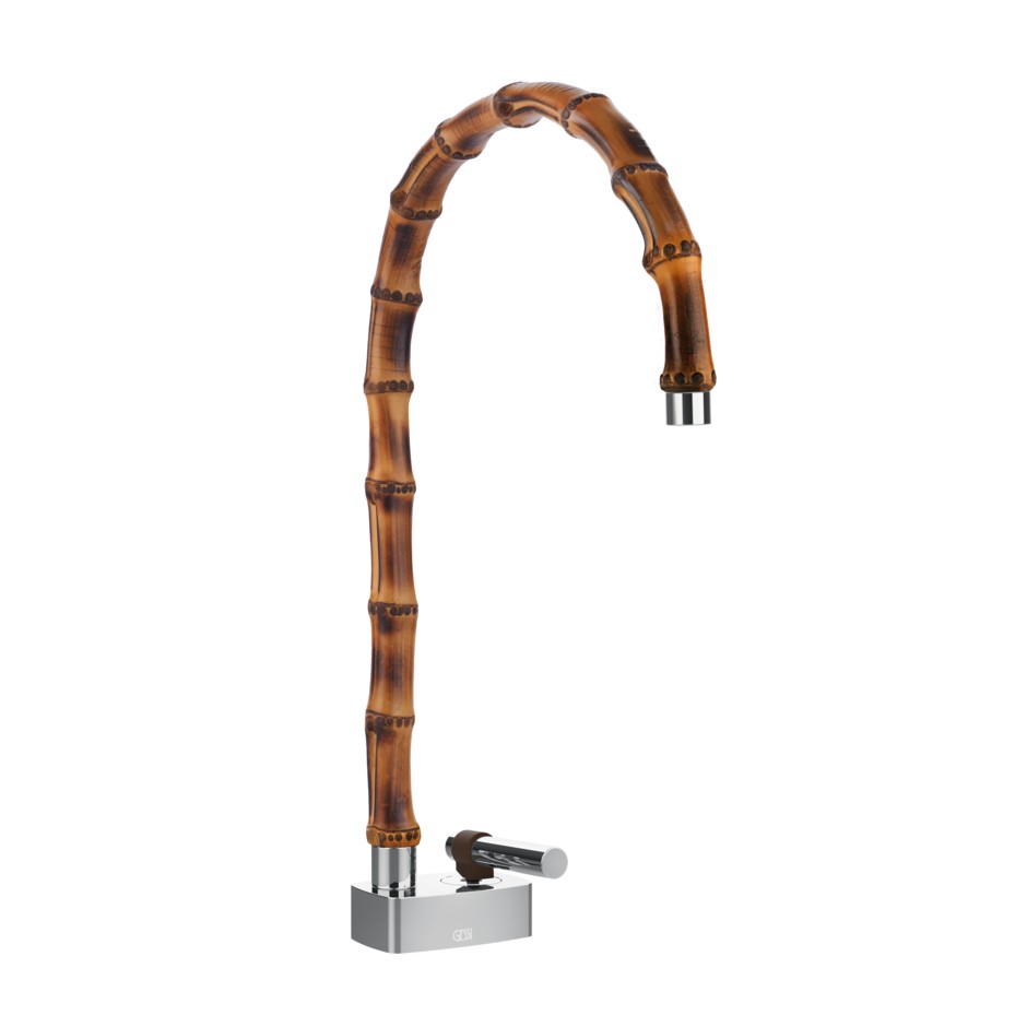 Изображение Смеситель для раковины Gessi Jacqueline 77003 с высоким поворотным изливом и металлическим вентилем без донного клапана