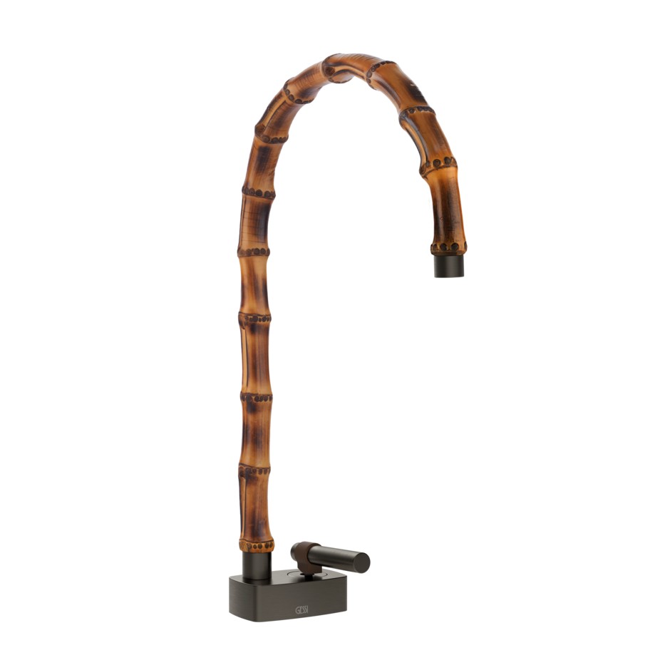 Смеситель для раковины Gessi Jacqueline 77003 с высоким поворотным изливом и металлическим вентилем без донного клапана ФОТО