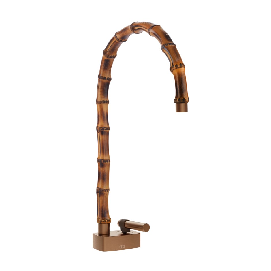 Смеситель для раковины Gessi Jacqueline 77003 с высоким поворотным изливом и металлическим вентилем без донного клапана ФОТО