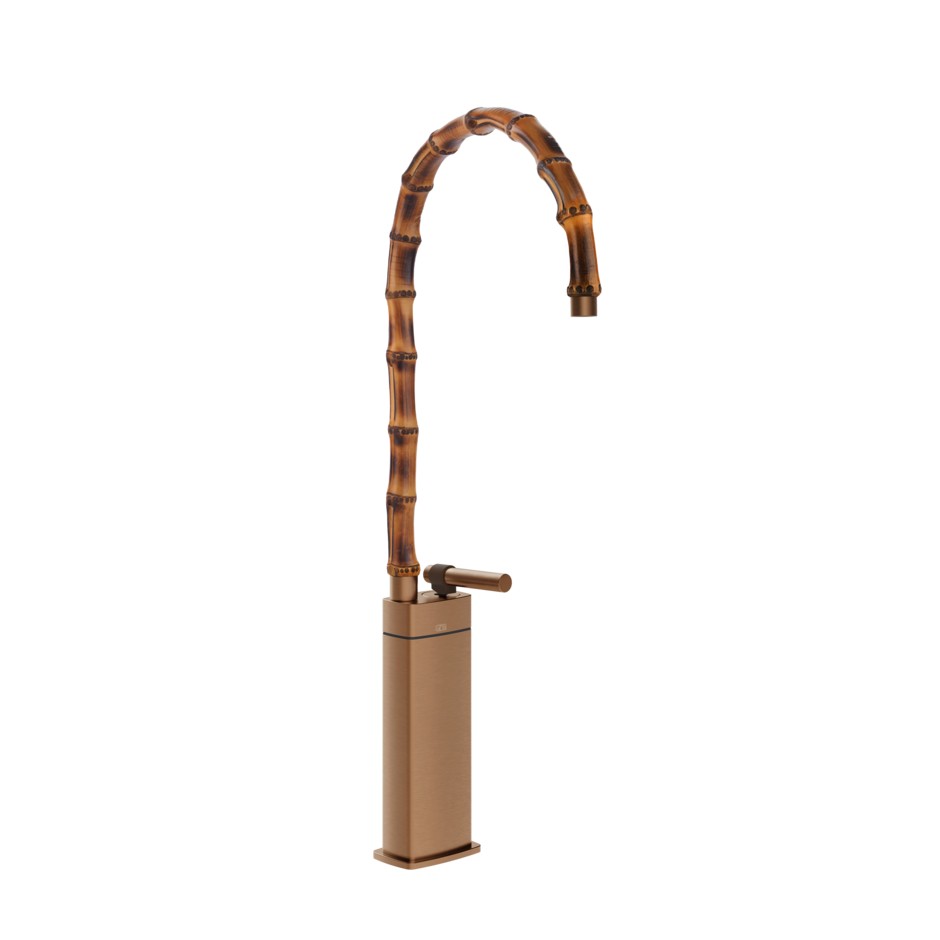 Смеситель для раковины Gessi Jacqueline 77009 высокий с высоким поворотным изливом и металлическим вентилем ФОТО