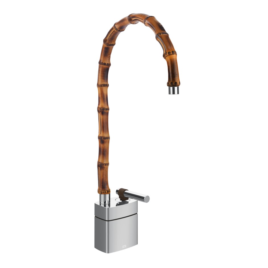 Изображение Смеситель для раковины Gessi Jacqueline 77033 средний с высоким поворотным изливом и металлическим вентилем