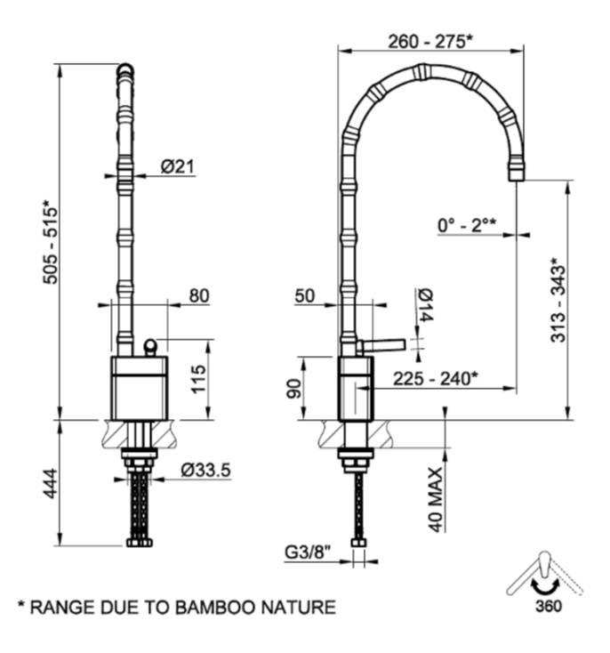 Смеситель для раковины Gessi Jacqueline 77033 средний с высоким поворотным изливом и металлическим вентилем ФОТО