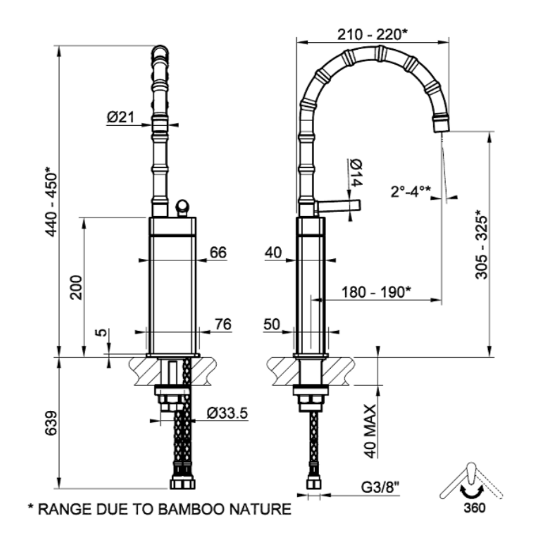 Смеситель для раковины Gessi Jacqueline 77205 высокий с низким поворотным изливом и вентилем под дерево ФОТО
