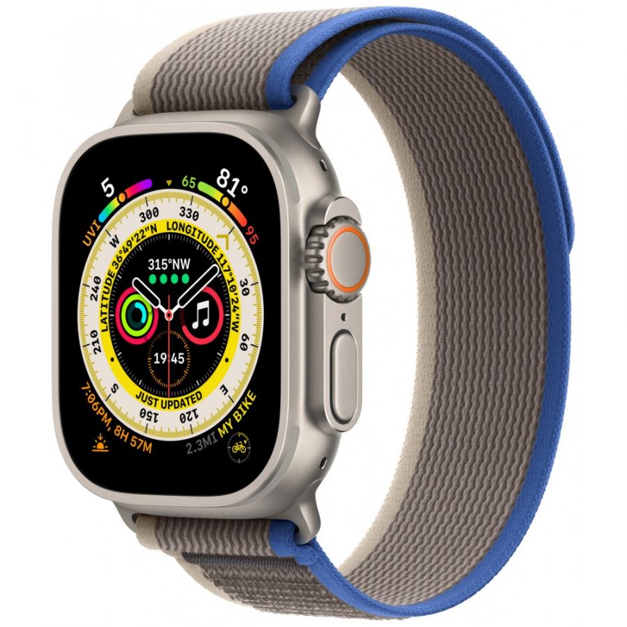 Часы Apple Watch Ultra 3 GPS + Cellular 49mm Natural Titanium Case with Blue/Gray Trail Loop (S/M)