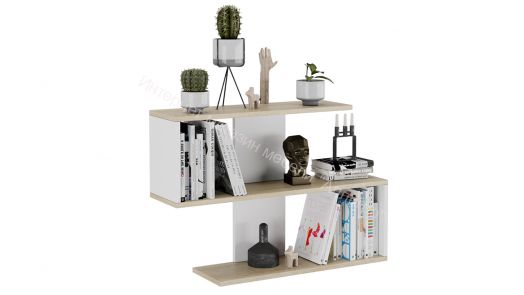 Полка настенная «Даймонд» Тип 1 - КМ+02.68.000.046 Дуб Сонома, Белый