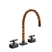 Смеситель для раковины Gessi Jacqueline 77217 со средним изливом и Т-образным вентилем под дерево на 3 отверстия схема 4