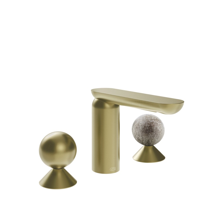 Смеситель для раковины Gessi Perle 74065 без донного клапана с вентилями-сферами из металла и муранского стекла Pulegoso ФОТО