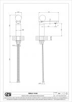 Смеситель для раковины Gessi Perle 74302 низкий с вентилем из камня Onyx Cola без донного клапана схема 2