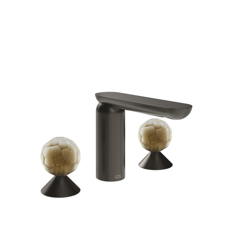 Изображение Смеситель для раковины Gessi Perle 74445 без донного клапана с вентилями-сферами из муранского стекла Battuto