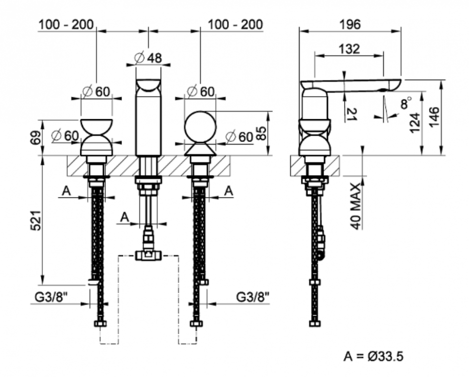 Смеситель для раковины Gessi Perle 74728 без донного клапана с вентилем-полусферой из муранского стекла Balloton и вентилем-сферой из муранского стекла Sfaccettato ФОТО