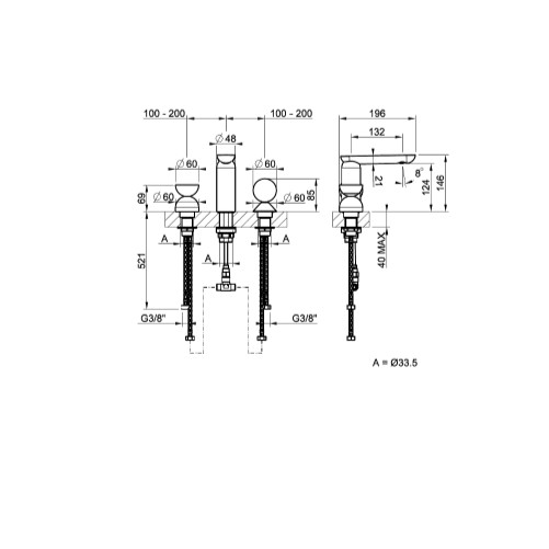 Смеситель для раковины Gessi Perle 74808 без донного клапана с вентилем-полусферой из муранского стекла Battuto и металлическим вентилем-сферой ФОТО
