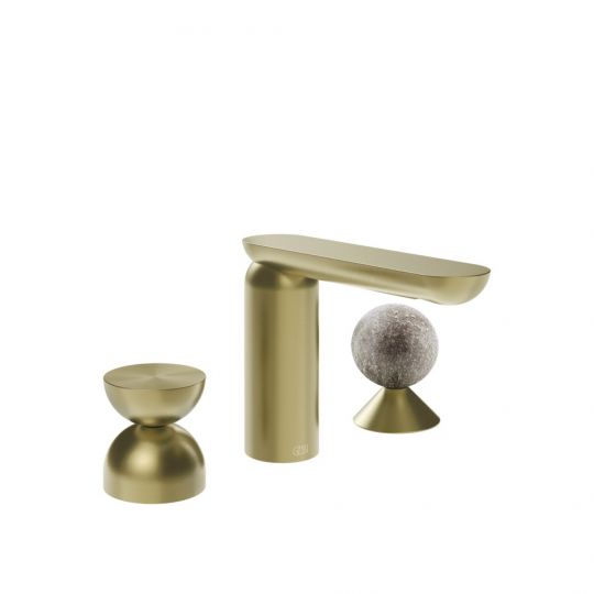 Смеситель для раковины Gessi Perle 74968 без донного клапана с металлическим вентилем-полусферой и вентилем-сферой из муранского стекла Pulegoso схема 5