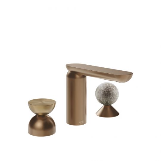 Смеситель для раковины Gessi Perle 74968 без донного клапана с металлическим вентилем-полусферой и вентилем-сферой из муранского стекла Pulegoso схема 7