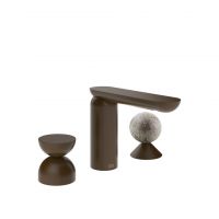 Смеситель для раковины Gessi Perle 74968 без донного клапана с металлическим вентилем-полусферой и вентилем-сферой из муранского стекла Pulegoso схема 8