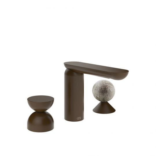 Смеситель для раковины Gessi Perle 74968 без донного клапана с металлическим вентилем-полусферой и вентилем-сферой из муранского стекла Pulegoso схема 8