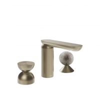 Смеситель для раковины Gessi Perle 74968 без донного клапана с металлическим вентилем-полусферой и вентилем-сферой из муранского стекла Pulegoso схема 9