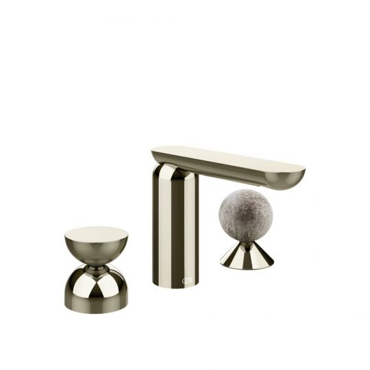 Смеситель для раковины Gessi Perle 74968 без донного клапана с металлическим вентилем-полусферой и вентилем-сферой из муранского стекла Pulegoso схема 14