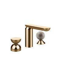 Смеситель для раковины Gessi Perle 74968 без донного клапана с металлическим вентилем-полусферой и вентилем-сферой из муранского стекла Pulegoso схема 16