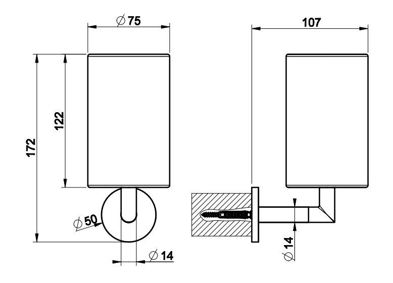 Черный стакан с подвесным монтажом Gessi Anello 63708 ФОТО