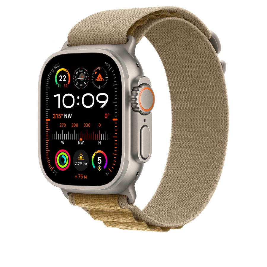 Часы Apple Watch Ultra 2 GPS + Cellular 49mm Natural Titanium Case with Tan Alpine Loop (S)