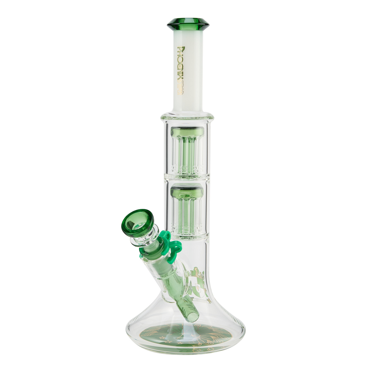 Стеклянный Бонг Phoenix Double Tree Arm Beaker Green