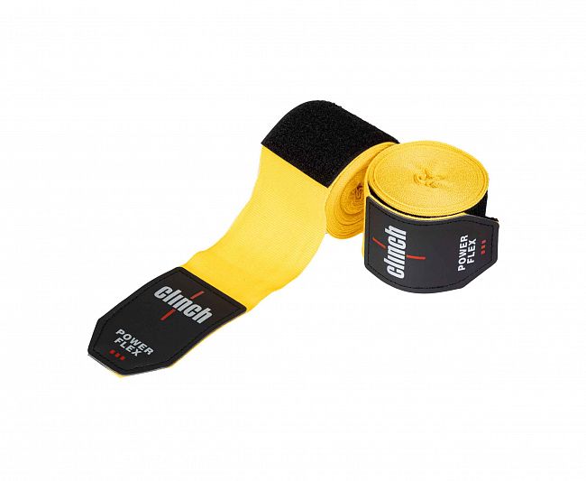 Бинты боксерские Clinch Boxing Hand Wrap Power Flex желтые, длина 3.5 м, C239