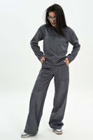 Брюки из мягкой эко замши [серый]