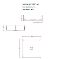 Раковина Artceram Scalino SCL001 38х38 цвет белый схема 2