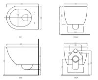 Унитаз подвесной без ободка Cielo Ceramica Enjoy EJVSKR схема 2