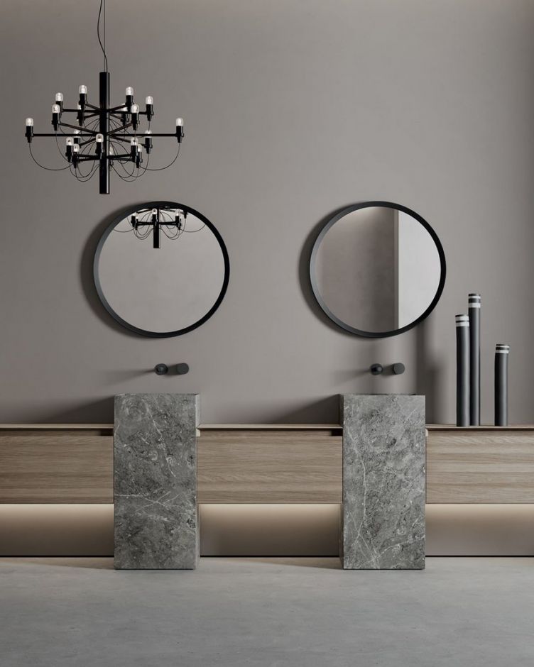 Раковина напольная из камня Antonio Lupi Nabatei NABT4085 40х40 см ФОТО