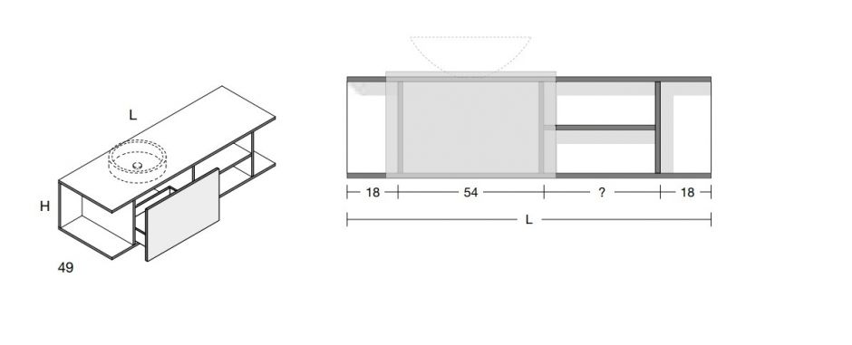 Тумба для ванной комнаты Antonio Lupi Nemesis 25NE117 25NE117 ФОТО