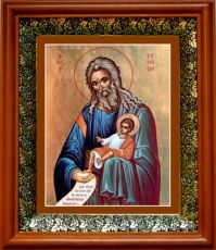 Икона Симеон Богоприимец в киоте с басмой Виноградная Лоза (UV-печать)(33162)