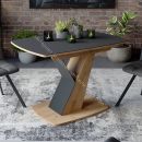 Стол обеденный «Гарда» Тип 1 Дуб Крафт золотой, Стекло матовое черный графит