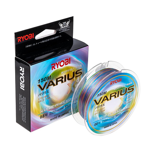Шнур Ryobi "VARIUS" PE 8X #0.6/128мм. Multi Colour