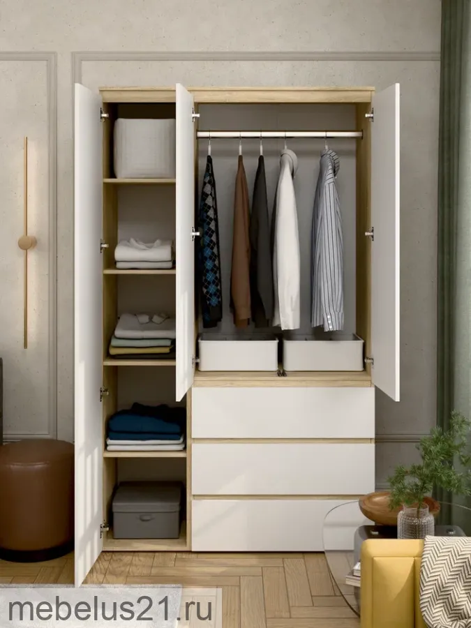 Шкаф Прайм 1200 Сонома/Белый