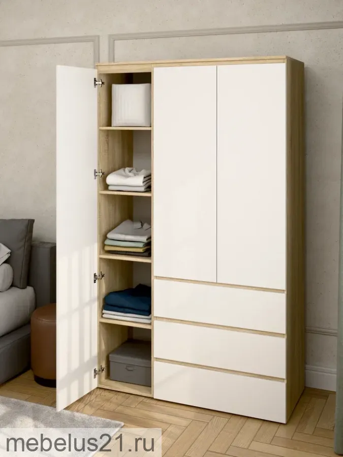 Шкаф Прайм 1200 Сонома/Белый