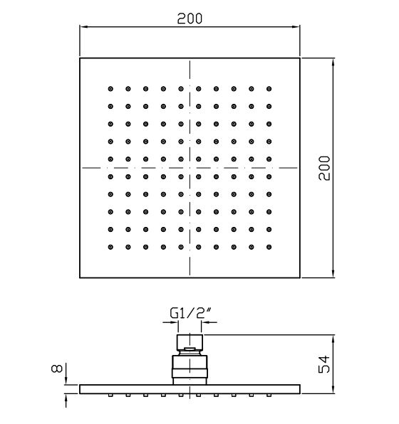 Лейка для верхнего душа Zucchetti 20 см Z94268 ФОТО