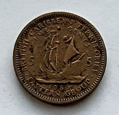 5 центов 1955 Карибы Великобритания Елизавета II