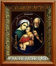 Икона Трех радостей в киоте с басмой Виноградная Лоза (UV-печать)(33185)