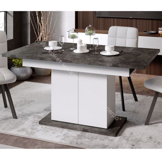 Стол раздвижной «Детройт» Тип 1 - 009.000.000 Белый, Ателье темный