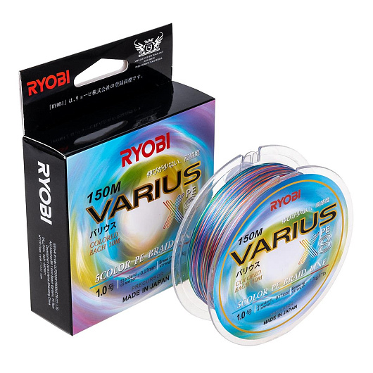Шнур Ryobi "VARIUS" PE 8X #1.0/165мм. Multi Colour