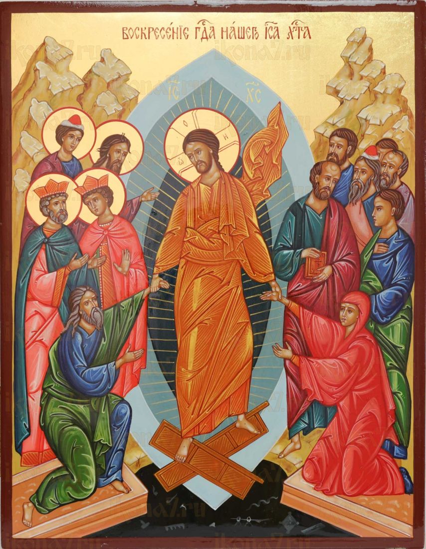 Рукописная Икона Воскресение Христово 22х28 см
