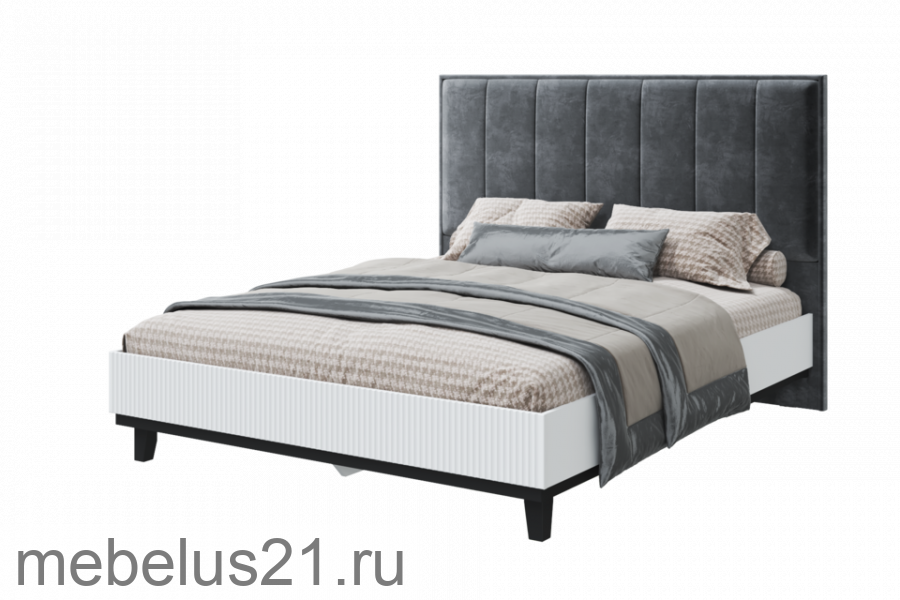 Кровать с мягкой спинкой 140