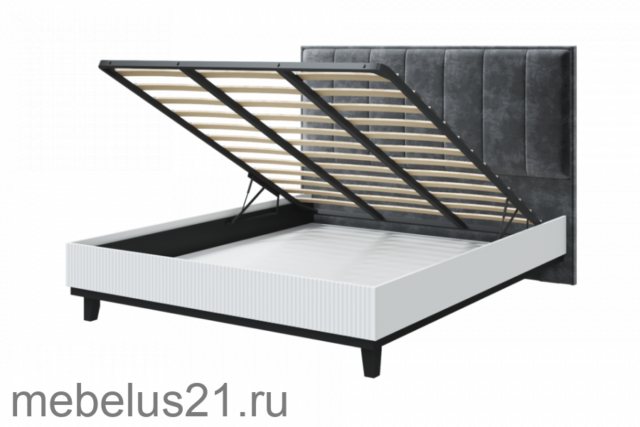 Кровать с мягкой спинкой 140