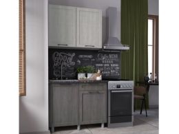 Кухня Кальяри 1м. Холст Натуральный/Холст Грей без столешницы