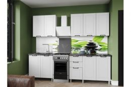 Кухня Ривьера 2м. без стекла Карбон фарфор без столешницы